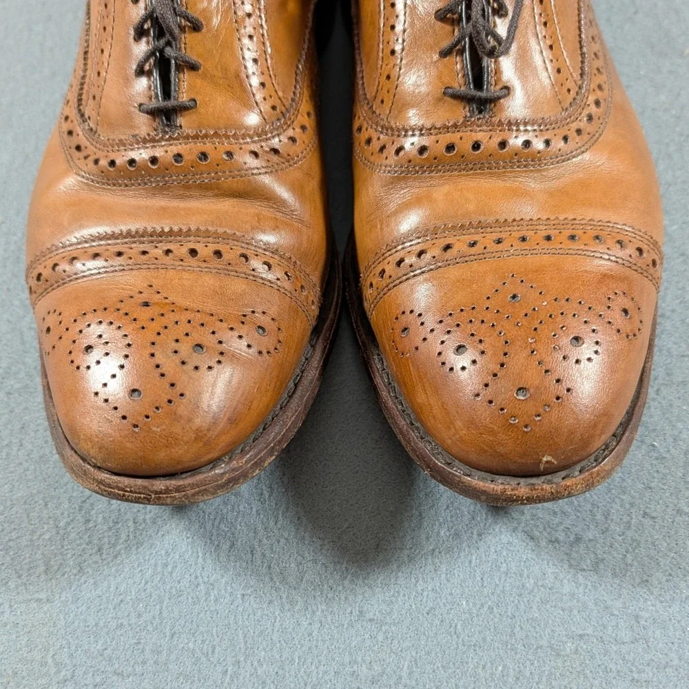 Allen Edmonds Strand Oxford Mens Size 12 Walnut Leather Brogue Dress Shoes